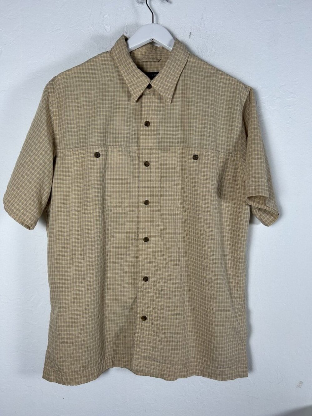 5.11 Tactical Series Mens Beige Plaid Short Sleeve Button-Up Shirt Large Outdoor